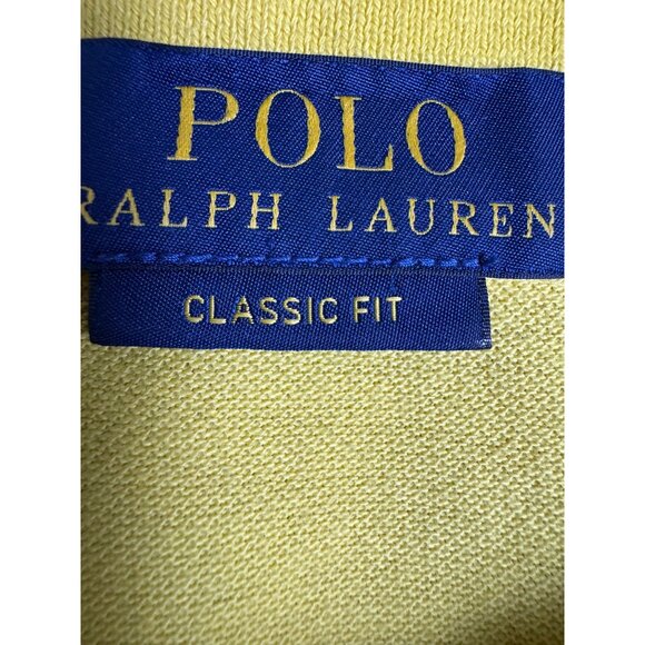 Ralph Lauren Polo Shirt Mens Large Yellow Classic Fit Preppy - Picture 4 of 10